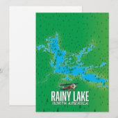 Rainy Lake Noordamerican Lake-kaart (Voorkant / Achterkant)
