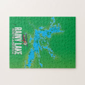Rainy Lake Noordamerican Lake-kaart Legpuzzel (Horizontaal)