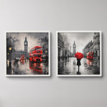 Rainy London Street Dual Wall Tegels