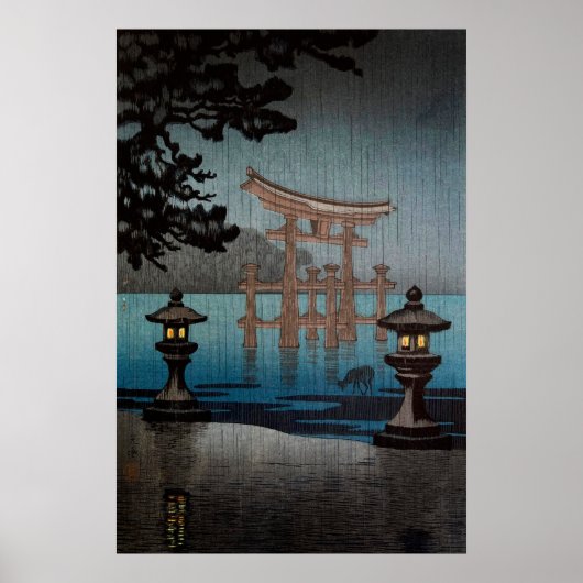Rainy Miyajima door Tsuchiya Koitsu Poster (Voorkant)