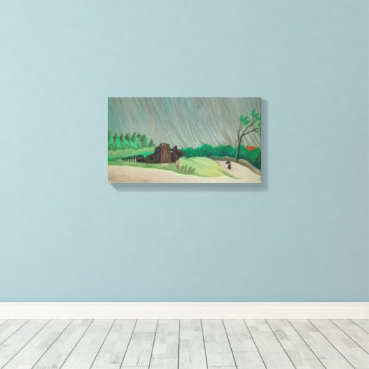 Rainy Morning Henri Rousseau,  Kunst Canvas Afdruk (Insitu (Houten vloer))