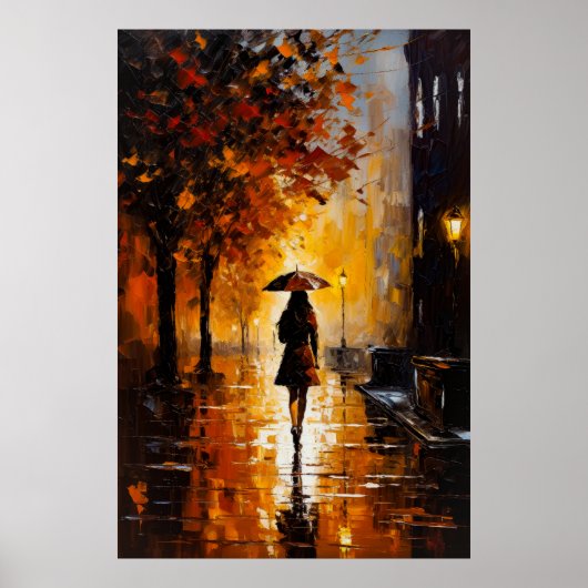 Rainy Nights, City Lights: Een mooie vrouw.. Poster (Voorkant)