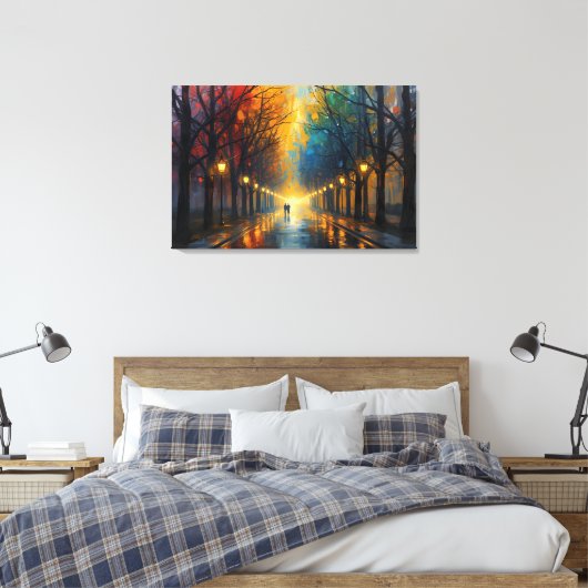 Rainy Park Walk Canvas Art | Home Wall Art (Insitu (Slaapkamer))