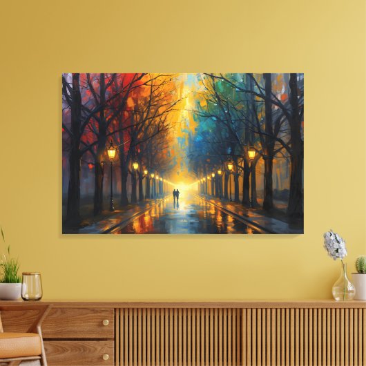 Rainy Park Walk Canvas Art | Home Wall Art    Afdruk (Insitu (Woonkamer))