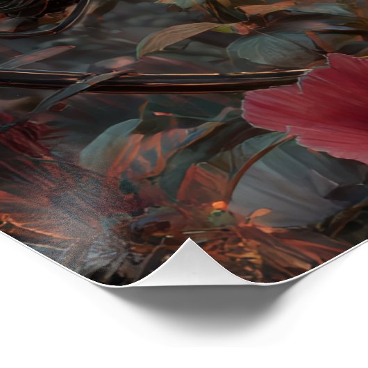 Rainy Rainbow Butterfly Dark Floral Fantasy Perfect Poster (Hoek)