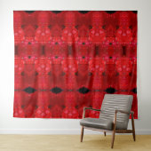 Rainy Red Dianthus Ikat 4 Wandkleed (In Situ (horizontaal))