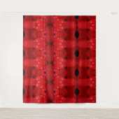 Rainy Red Dianthus Ikat 4 Wandkleed (Voorkant)
