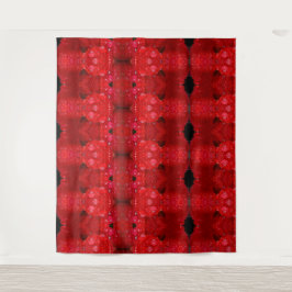 Rainy Red Dianthus Ikat 4 Wandkleed