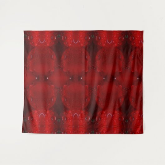 Rainy Red Dianthus Ikat 6 Wandkleed (Voorkant (horizontaal))