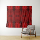 Rainy Red Dianthus Ikat 6 Wandkleed (In Situ (horizontaal))