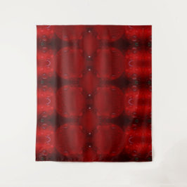 Rainy Red Dianthus Ikat 6 Wandkleed