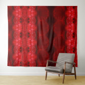 Rainy Red Dianthus Ikat too Wandkleed (In Situ (horizontaal))