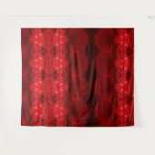 Rainy Red Dianthus Ikat too Wandkleed (Voorkant (horizontaal))