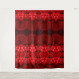 Rainy Red Dianthus Ikat too Wandkleed