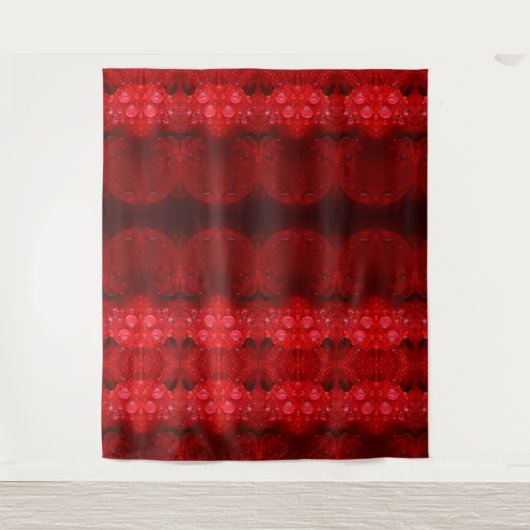 Rainy Red Dianthus Ikat too Wandkleed (Voorkant)