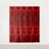 Rainy Red Dianthus Ikat Wandkleed (Voorkant)