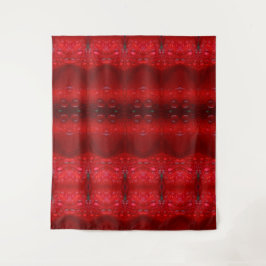 Rainy Red Dianthus Ikat Wandkleed