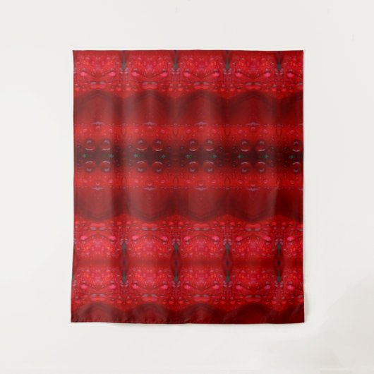 Rainy Red Dianthus Ikat Wandkleed (Voorkant)