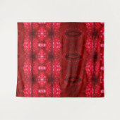 Rainy Red Petunia Ikat 3 Wandkleed (Voorkant (horizontaal))