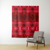 Rainy Red Petunia Ikat 3 Wandkleed (In situ)