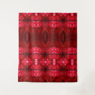 Rainy Red Petunia Ikat 3 Wandkleed