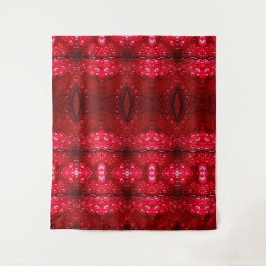 Rainy Red Petunia Ikat 3 Wandkleed (Voorkant)