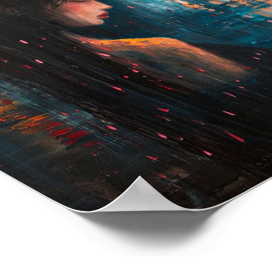 Rainy Rhapsody: Een serenade in de stad Poster (Hoek)