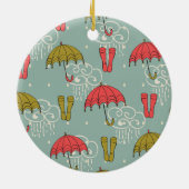 Rainy Season Umbrella Design Keramisch Ornament (Achterkant)