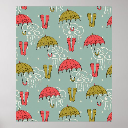 Rainy Season Umbrella Design Poster (Voorkant)