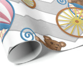 Rainy Sky Gray Chevron en Paarse Baby Cadeaupapier (Rol Hoek)