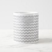 Rainy Sky Gray Chevron Pattern Grote Koffiekop (Voorkant)