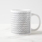 Rainy Sky Gray Chevron Pattern Grote Koffiekop (Rechts)