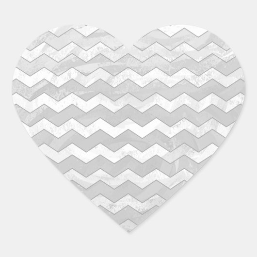 Rainy Sky Gray Chevron Pattern Hart Sticker (Voorkant)