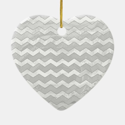 Rainy Sky Gray Chevron Pattern Keramisch Ornament (Achterkant)