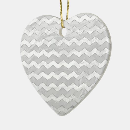 Rainy Sky Gray Chevron Pattern Keramisch Ornament (Links)