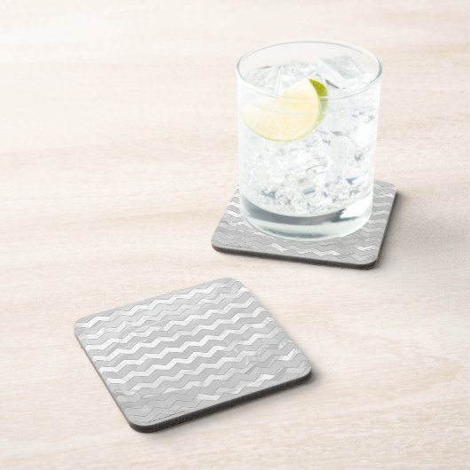 Rainy Sky Gray Chevron Pattern Onderzetter (Rechterzijde)