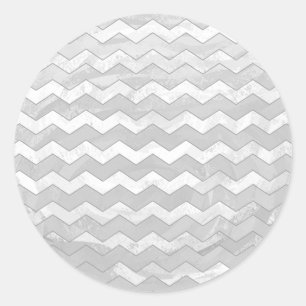 Rainy Sky Gray Chevron Pattern Ronde Sticker