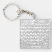 Rainy Sky Gray Chevron Pattern Sleutelhanger (Voorkant)