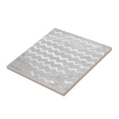 Rainy Sky Gray Chevron Pattern Tegeltje (Zijkant)