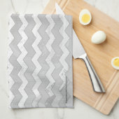 Rainy Sky Gray Chevron Pattern Theedoek (Quarter Fold)
