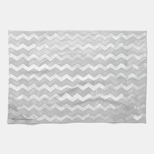 Rainy Sky Gray Chevron Pattern Theedoek (Horizontaal)