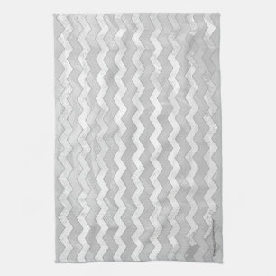 Rainy Sky Gray Chevron Pattern Theedoek