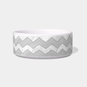 Rainy Sky Gray Chevron Pattern Voerbakje