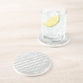 Rainy Sky Gray Chevron Pattern Zandsteen Onderzetter (Zijkant)