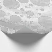 Rainy Sky Gray Polka Dots Cadeaupapier (Hoek)