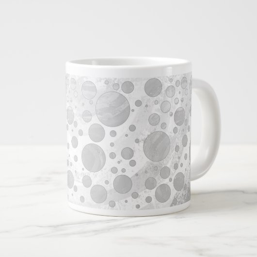 Rainy Sky Gray Polka Dots Grote Koffiekop (Voorkant rechts)