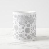 Rainy Sky Gray Polka Dots Grote Koffiekop (Voorkant)