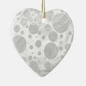 Rainy Sky Gray Polka Dots Keramisch Ornament (Rechts)