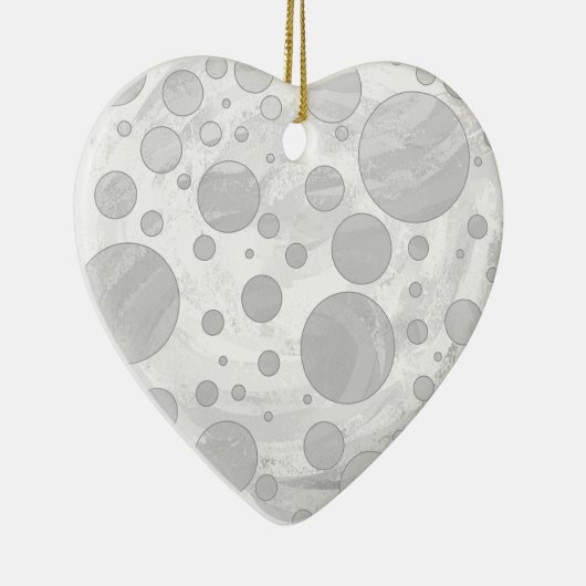 Rainy Sky Gray Polka Dots Keramisch Ornament (Rechts)