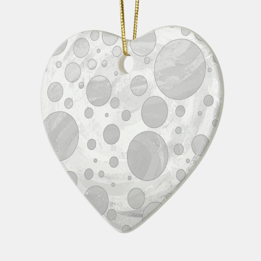Rainy Sky Gray Polka Dots Keramisch Ornament (Links)